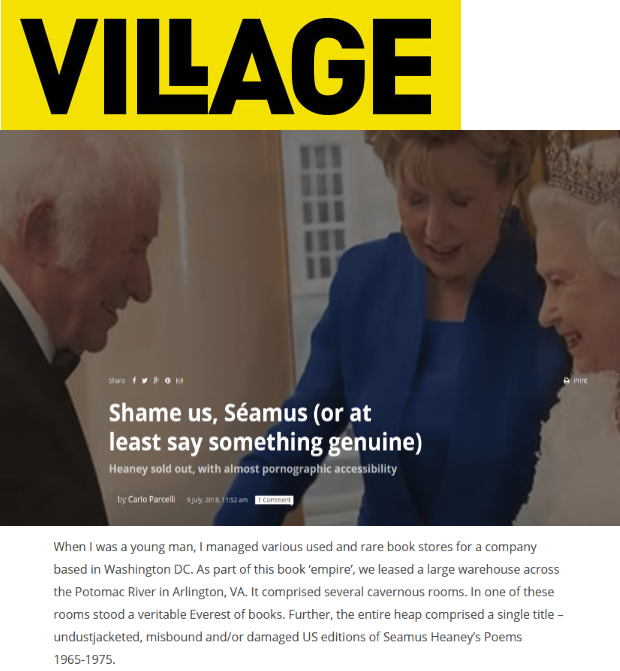 Village
                        Magazine - Shame us, Séamus (or at least say
                        something genuine)
